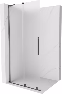 Mexen Velar L paroi de douche coulissante Walk-in 100 x 200 cm, givrée 8 mm, gris canon brossé – 871-100-003-33-66