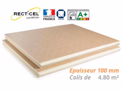 Dalle isolante polyurethane Eurosol – 100 mm – R 4.65 – Colis de 4.80 m² (4 dalles)