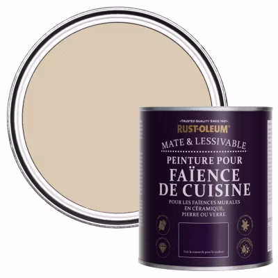 Peinture Beige pour Faïence de Cuisine, Mat – RUST-OLEUM – Argile Chaude 750ml