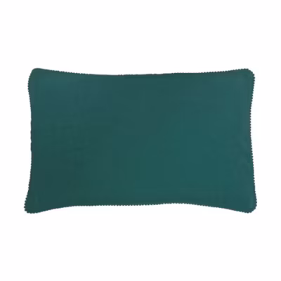Coussin velours contour perlé VERT EMERAUDE 30×50