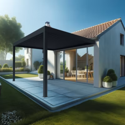 Pergola Bioclimatique AVANOA 3,00×3,038 M Vérin à Télécommande (Gris anthracite)