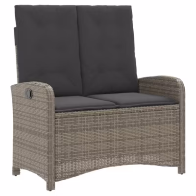 Banc inclinable de jardin avec coussins gris résine tressée vidaXL