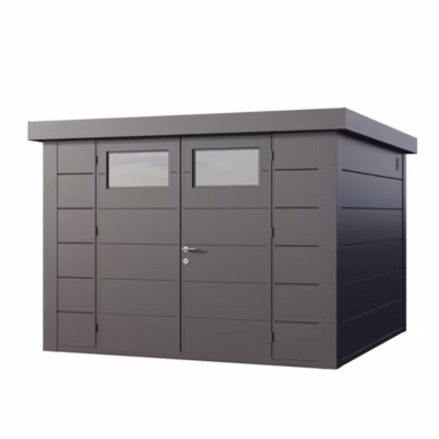 Abri en acier de 8,9m² Anthracite – Option kit éléctrique + parois intérieures – Classico 3030 TELLURIA