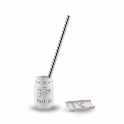 Ensemble D&rsquo;accessoires Comprenant Un Porte-Savon Et Un Porte-Brosse En Céramique Blanche – Cindy