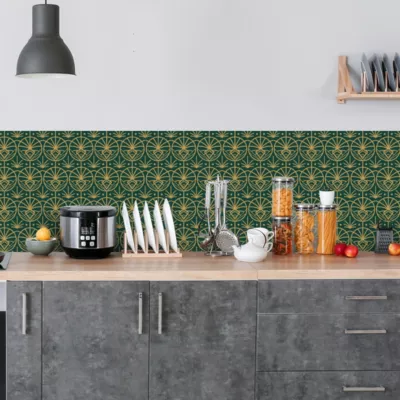 Crédence adhésive motifs déco design verte 60×300 cm