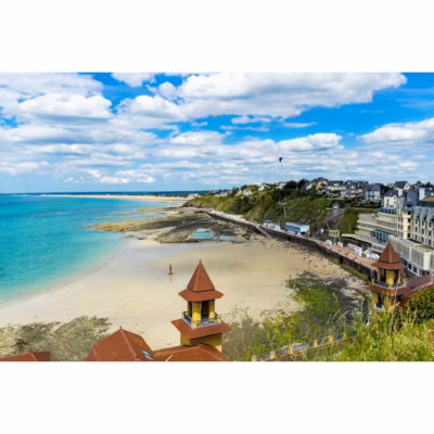 Tableau sur toile plage du plat gousset granville 45×65 cm Fabriqué en France