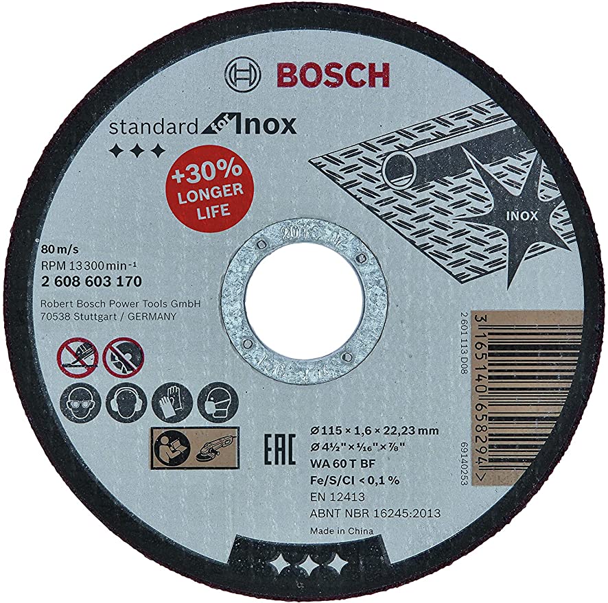 Meule à ébarber à moyeu déporté Standard for Metal – A 24 P BF, 125 mm, 22,23 mm, 6,0 mm 2608603170