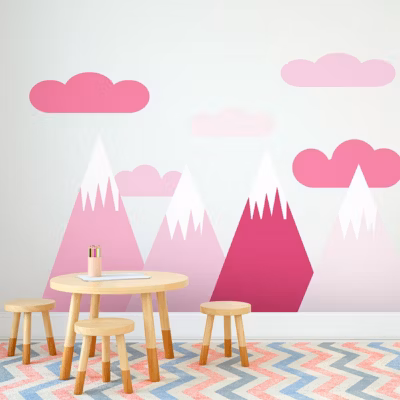 Stickers enfant montagnes scandinaves shaka 120 x 180 cm