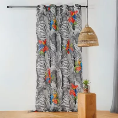 Voilage tamisant et exotique (150×260 cm – Noir)