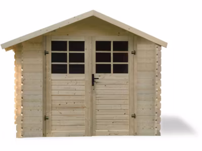 Abri jardin bois traditionnel  8.88 m2  2.98 x 2.98x 2.18 m  28 mm