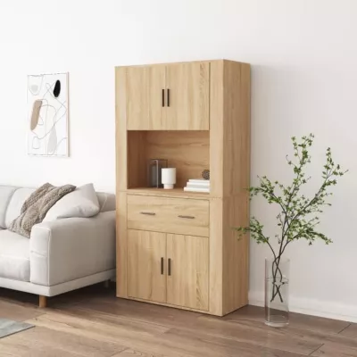 vidaXL Buffet haut Chêne sonoma Bois d&rsquo;ingénierie 3185370