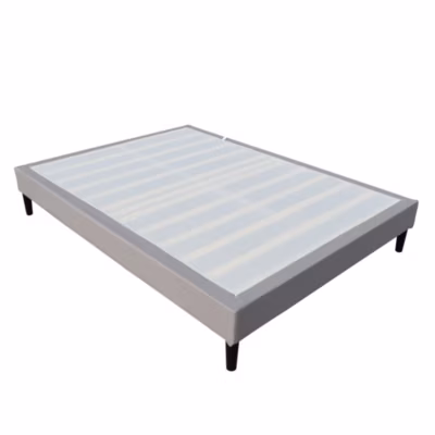 Sommier 160×200 cm – tapissier – déhoussable – housse lavable gris – pieds 20 cm – 2 x 13 lattes – soutien ferme – confort –