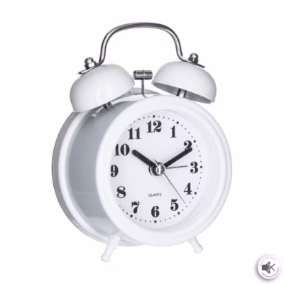 Réveil métal – H11 – 7 cm – Blanc- Atmosphera