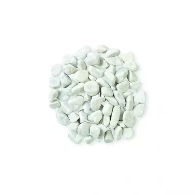 Gravier blanc roulé marbre 15/25 mm – Sac 25 kg – Blanc