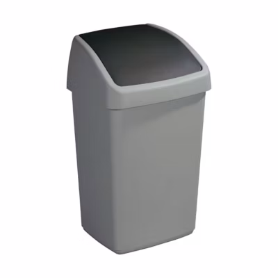 Poubelle grise avec couvercle basculant Delta 25 litres