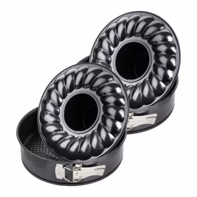 Lot de 2 moules à gâteaux 28/28/6,5 cm en acier Black metallic Black mettallic Zenker  Black mettallic