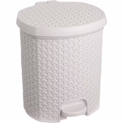 Poubelle pour Salle de Bain Elégante en Plastique 11,5 litres – Blanc