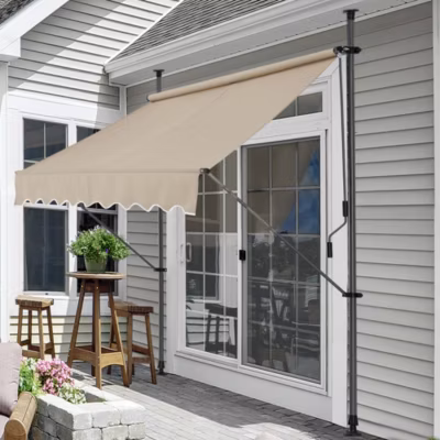 Store Banne Manuel Auvent Téléscopique 250 x 120 x 220-309 cm Sable  pro.tec