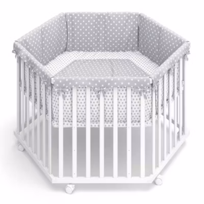 Vitalispa Parc à bébé Blanc 128x110cm 6 coins