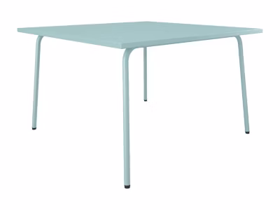 Table de jardin carrée L.120 cm en métal – Vert amande – MIRMANDE de MYLIA