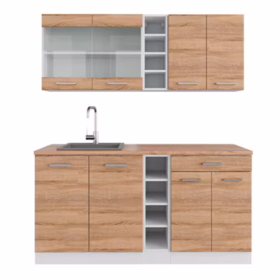 Vicco Cuisine Sonoma/blanc 160cm , PT Chêne