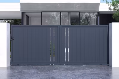 Portail coulissant 4m GIONA H.160cm aluminium gris