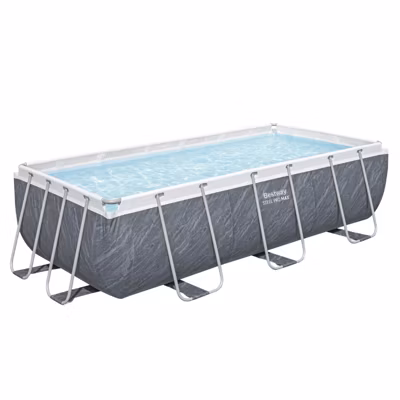 Bestway Piscine hors sol – Rectangulaire – Steel Pro Max – Décor marbre – 404 x 201 x 100 cm