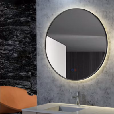 Miroir de Salle de Bain Lumineux LED Réglables 80 – Noir Mat – Tactile & Anti-Buée – FUN LEDIMEX