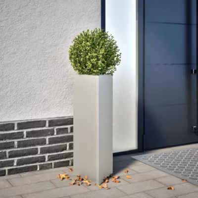 Jardinières 2 pcs,Lot de 2 Pot de fleur,Bac à fleurs triangulaire 30x26x75 cm acier inoxydable