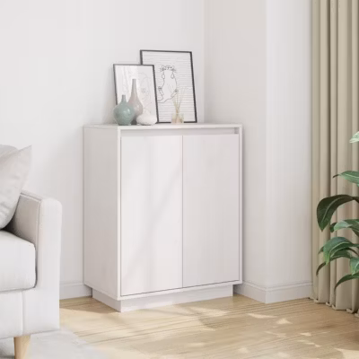 vidaXL Buffet Blanc 60x34x75 cm Bois massif de pin