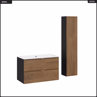 Ensemble de meubles sous vasque – 80 cm – avec Plan – Vasque – Colonne – MÖRK