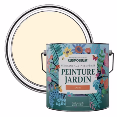 Peinture Crème pour Jardin et terrasse, Finition Satinée – RUST-OLEUM – Crème fouettée 2,5 L