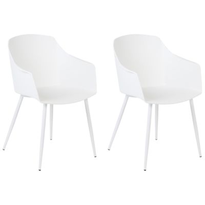 Lot de 2 chaises de salle à manger FONDA Blanc