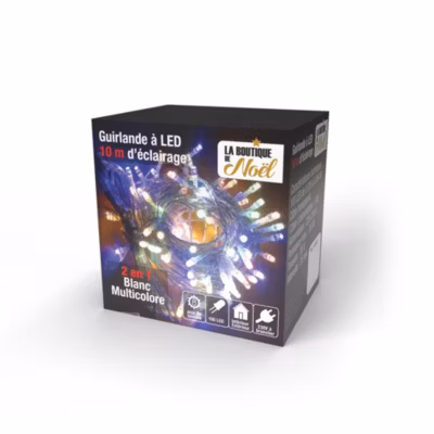 Guirlande lumineuse à LED multicolores 10 mètres Translucide