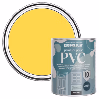 Peinture Jaune pour Portes et Fenêtres en PVC, Finition Brillante – RUST-OLEUM – Sorbet citron 750ml
