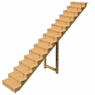 BERLIN Escalier extérieur bois 16 marches H 275cm L-80cm fermé