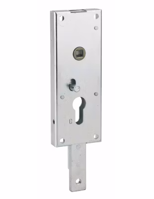 Boitier de serrure en applique à double entrée à fouillot pour garage basculante, 1pts bas, 60x160mm, carré 7mm, gris – THIRARD
