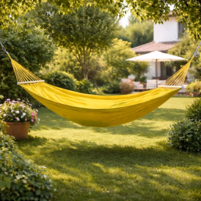 Toile hamac vert anis 100% coton avec barre d&rsquo;écartement – Toile uniquement