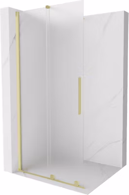 Mexen Velar paroi de douche coulissante Walk-in 75 x 200 cm, givré 8 mm, or brossé – 871-075-000-33-55