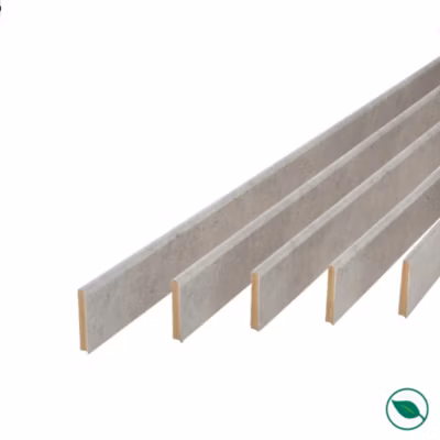 lot de 5 plinthes bord carré MDF Revêtues gris G3 2200 x 68 x 9 mm