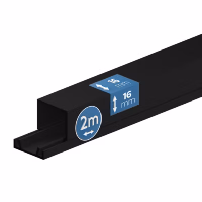 Goulotte électrique PVC 16×16 mm 2 m anthracite EDO