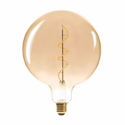 Ampoule LED Globe ambrée – filament torsadé E27 D20 cm – Atmosphera