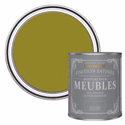 Peinture Verte pour Meubles, Finition Satinée – RUST-OLEUM – Olive marinée 750ml