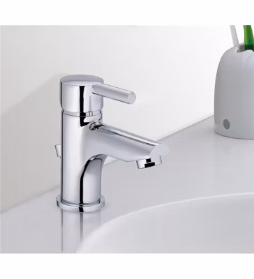 Robinet salle de bain mitigeur de lavabo bas chromé économie d&rsquo;eau vidage inclus