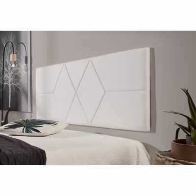 Tête de lit – ECCOX – 152 x 57 x 5 cm – Similicuir Blanc – Rembourrage en mousse – Design moderne