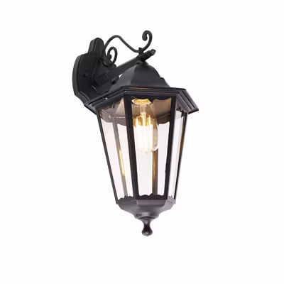 Lanterne murale extérieure classique noire IP44 – Havana Down