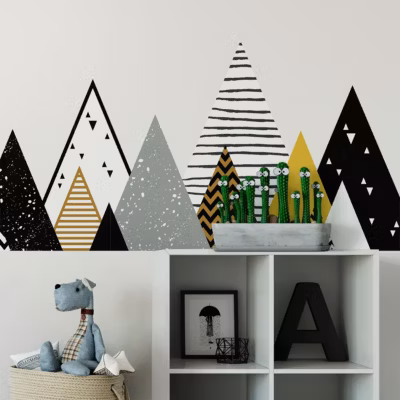 Stickers enfant montagnes scandinaves chapka 90 x 155 cm