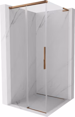 Mexen Rox L cabine de douche coulissante 95 x 95 cm, transparent, or rose – 8C2L-095-095-60-00
