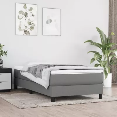 347675 vidaXL Matelas de lit à ressorts ensachés Gris foncé 80x200x20cm Tissu