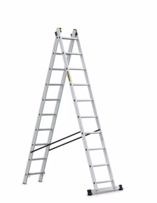 Échelle en aluminium DRABEST multifonctionnelle professionnelle 2×10 marches, 150 kg, 1 pièce.
